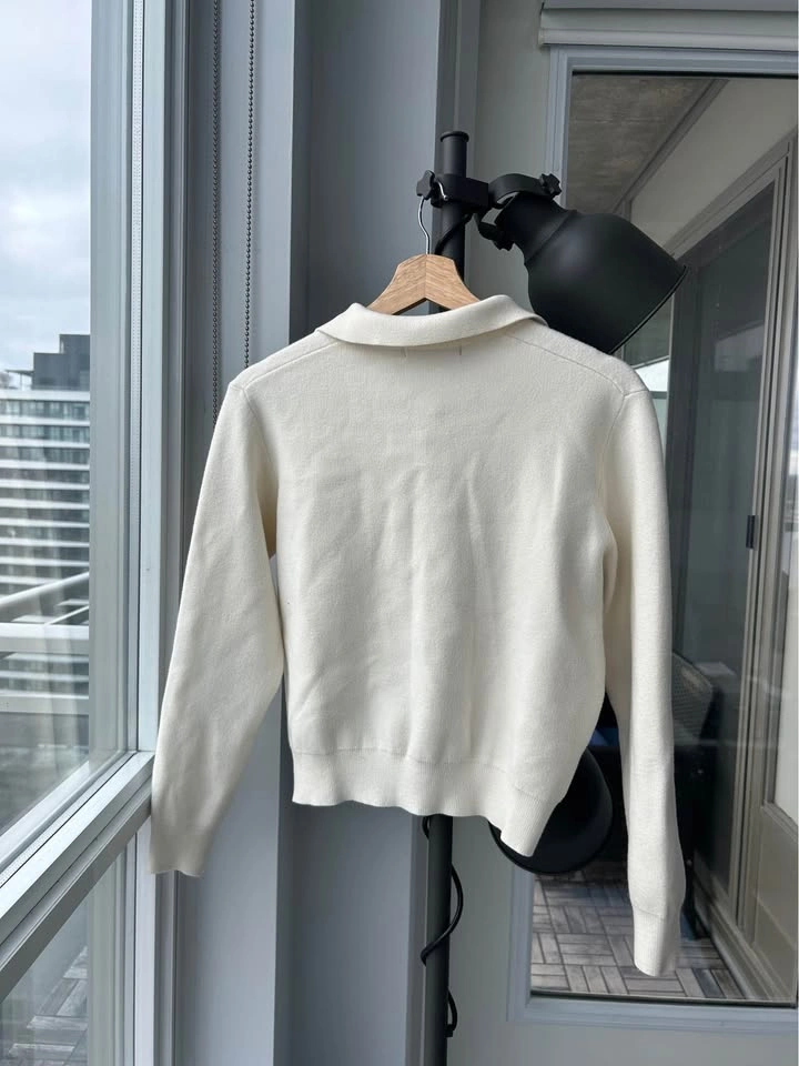 Korean Brand Topten Off-White Knit Long Sleeve Top - photo 2