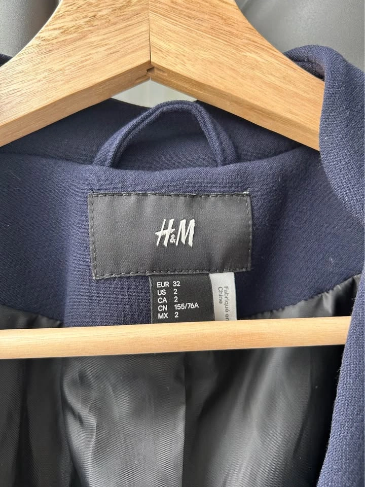 H&M Size 2 Equestrian Style Navy Blazer - photo 3