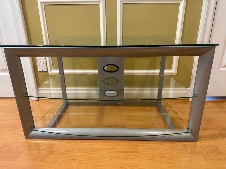 Modern Glass TV Stand (Tempered Glass) – Sleek & Sturdy - photo 2