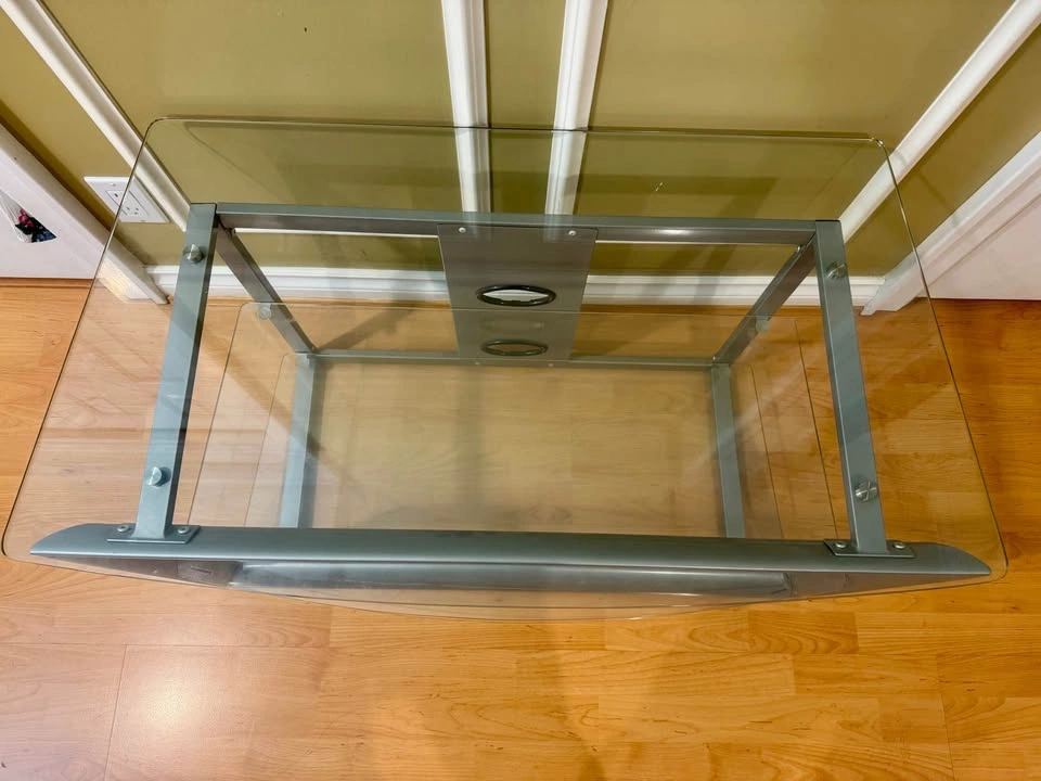 Modern Glass TV Stand (Tempered Glass) – Sleek & Sturdy - photo 3