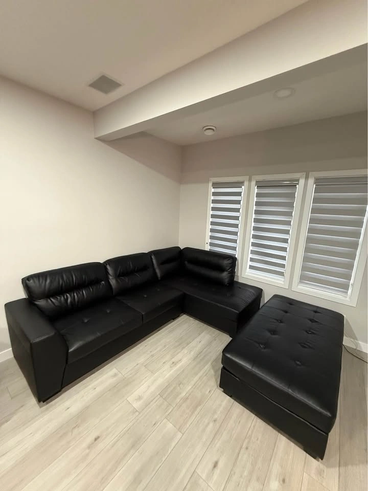 Leather Sectional Sofa Set with Ottoman - photo 2