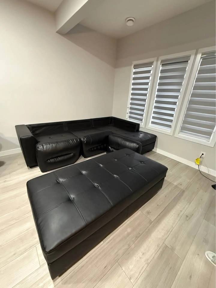 Leather Sectional Sofa Set with Ottoman - photo 4