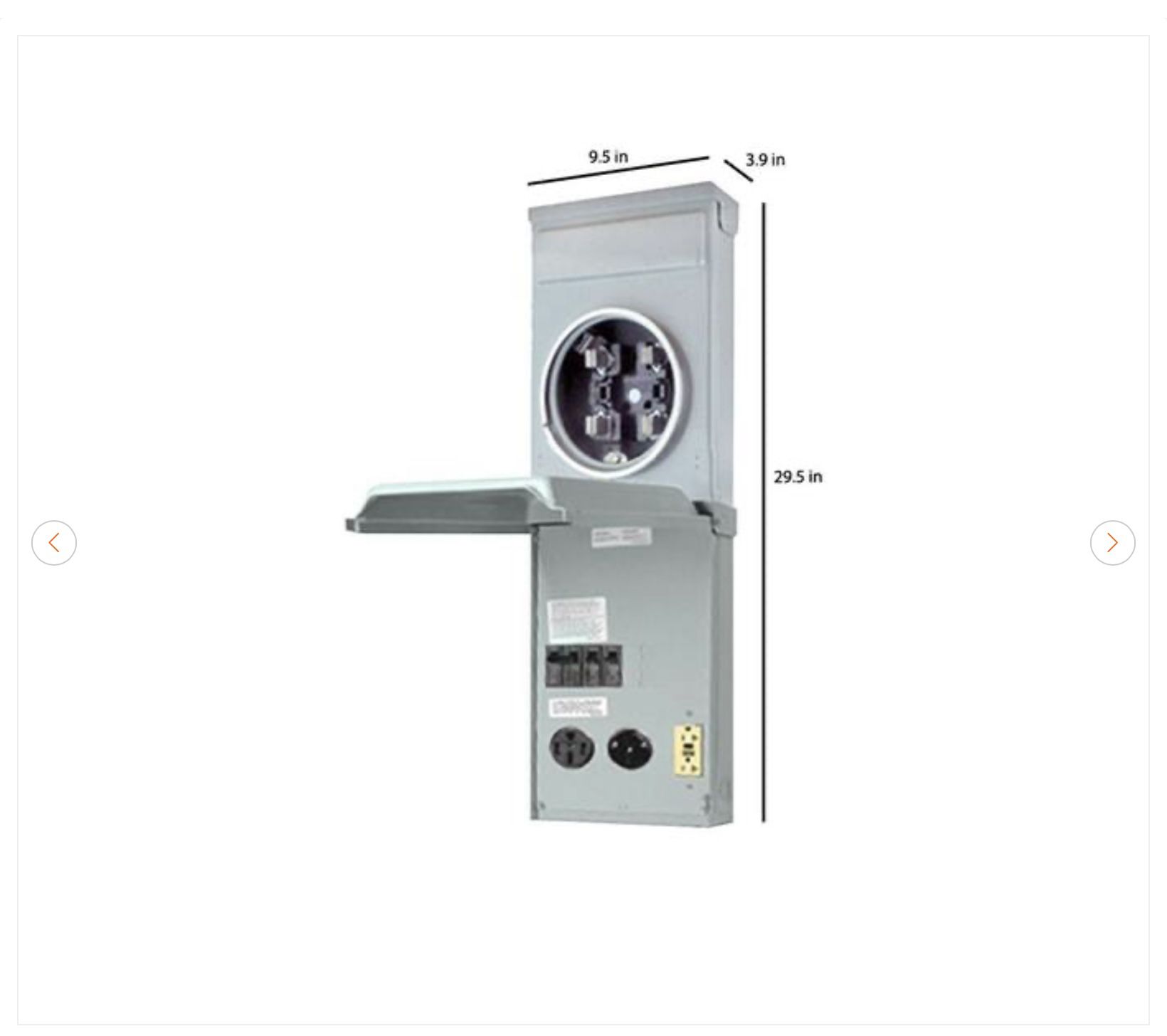 Metered RV Panel - 5 Spaces, 50/30 Amp RV, 20 Amp GFCI - photo 2
