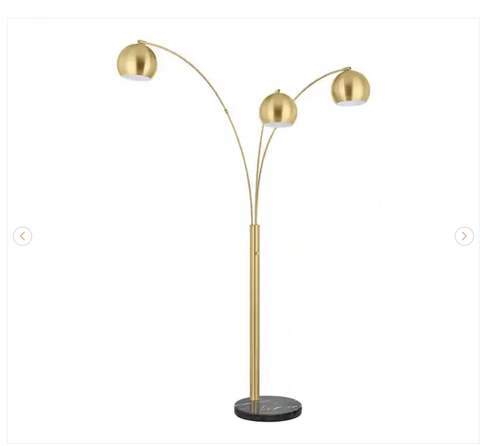 Hampton Bay Caldwell 74.5 in. 3-Light Gold Arc Floor Lamp - photo 2