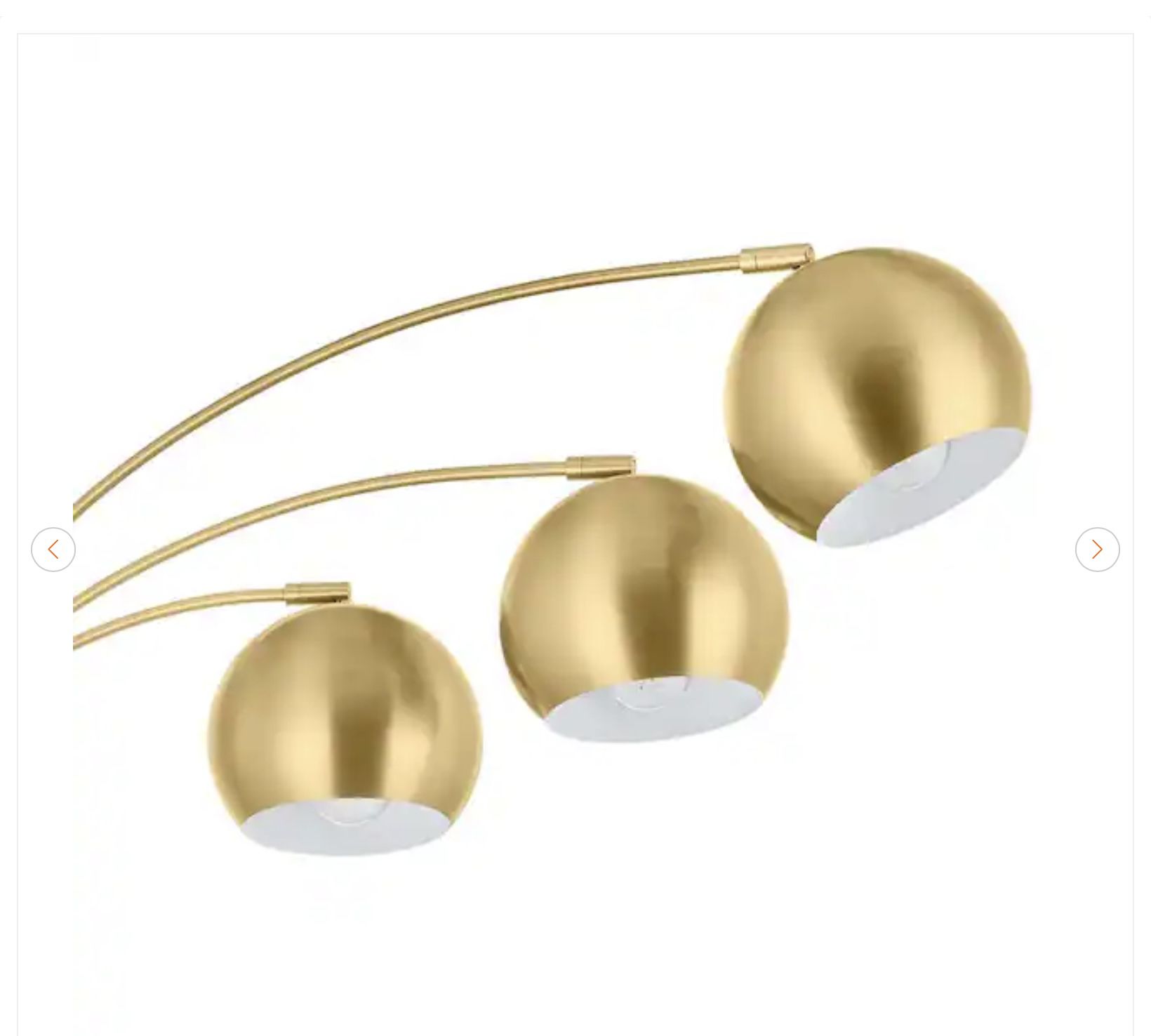 Hampton Bay Caldwell 74.5 in. 3-Light Gold Arc Floor Lamp - photo 3