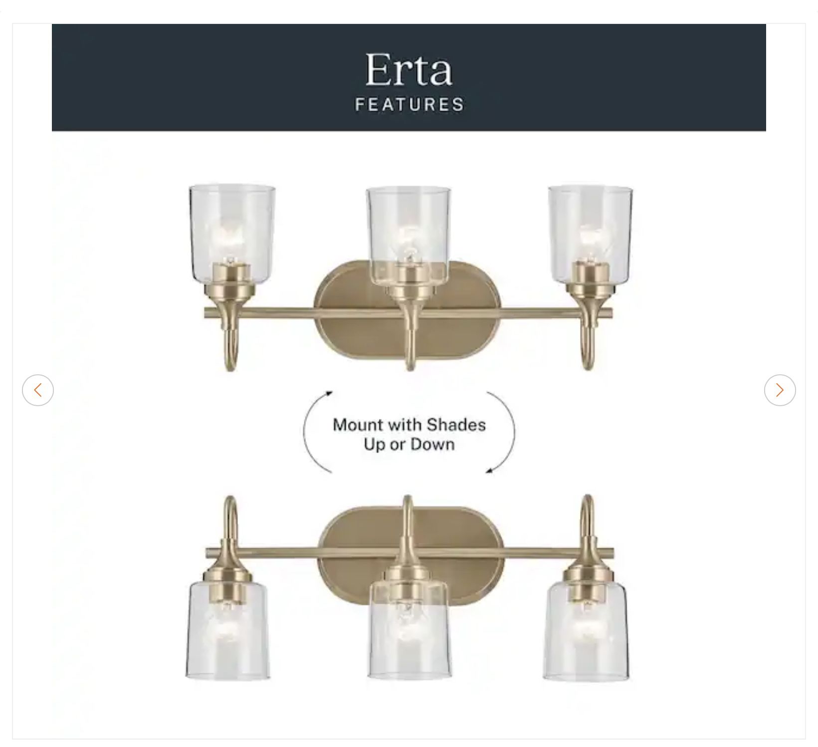 KICHLER Erta 24" 3-Light Vanity Light - Champagne Bronze - photo 4