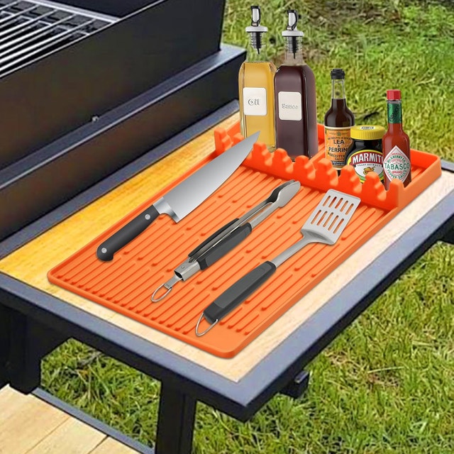 NEW Garplaolao Silicone Grill Mat w Drip Pad