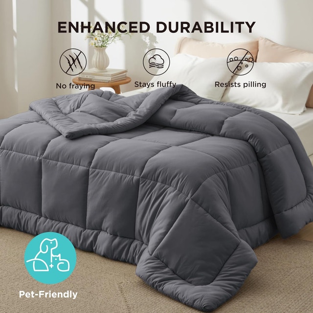 Bedsure Comforter Duvet Insert - King Size, Grey