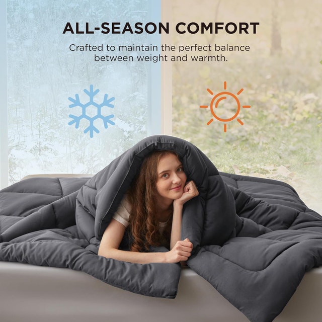 Bedsure Comforter Duvet Insert - King Size, Grey - photo 2