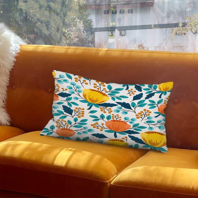 2 NEW Spring Floral Pillow Covers (12x20") - photo 2