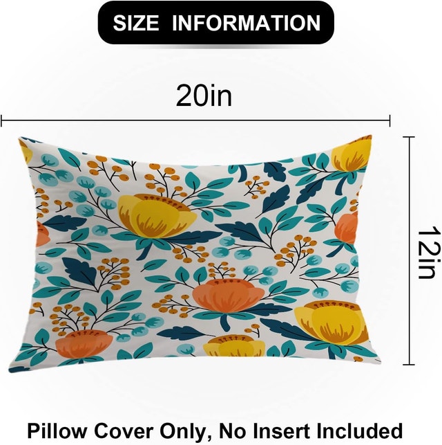 2 NEW Spring Floral Pillow Covers (12x20") - photo 4