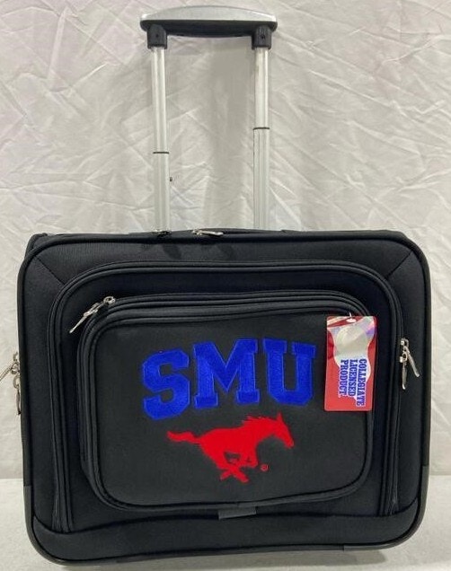 NEW SMU Mustangs Wheeled Laptop Overnighter, Black