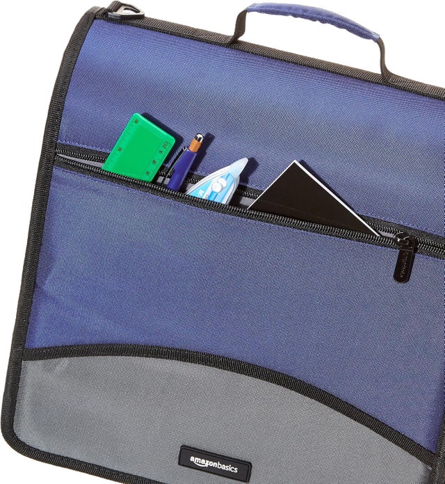 Amazon Basics 3 Ring Zipper Binder, Blue - photo 2