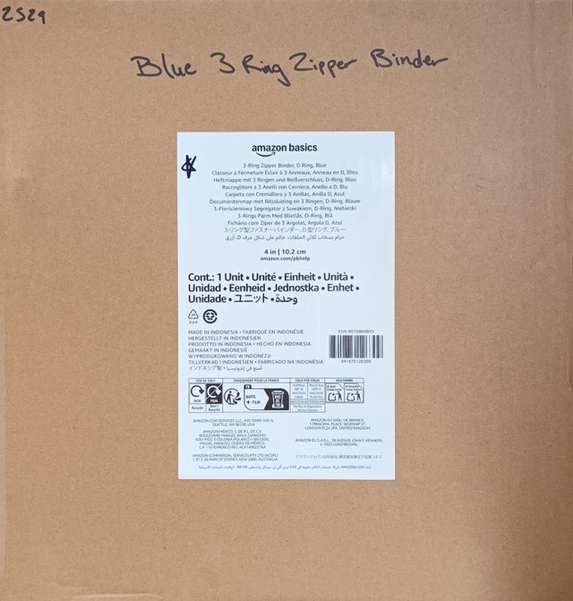 Amazon Basics 3 Ring Zipper Binder, Blue - photo 5