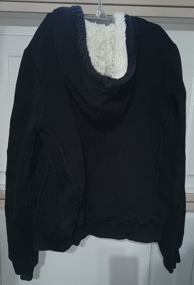 Women's XL Black & White Embroidered Guess Zip Up Hoodie - photo 2