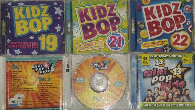 Kids CDs: Kidz Bop, Mini Pops, Barbie Movie Songs