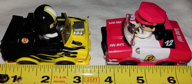 Bonkers Ryan's World Pull Back Cars: Yellow Race Rod & Fire Dept