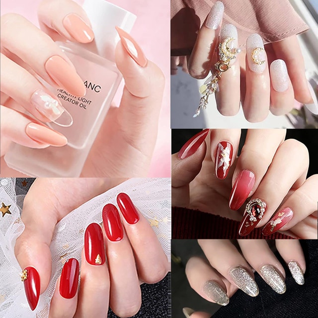 NEW 500 Pcs Oval Nail Tips for Acrylic Clear Fake Nails Full Cov - photo 4