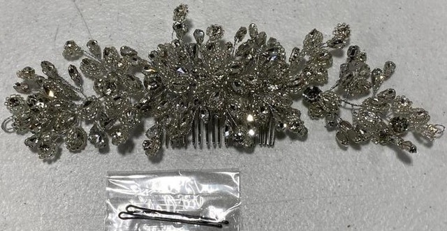 NEW JWICOS Bride Wedding Hair Comb Silver Crystal Headpieces - photo 3