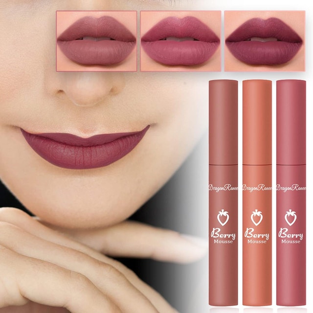 NEW 3 Strawberry Matte Lipstick Set