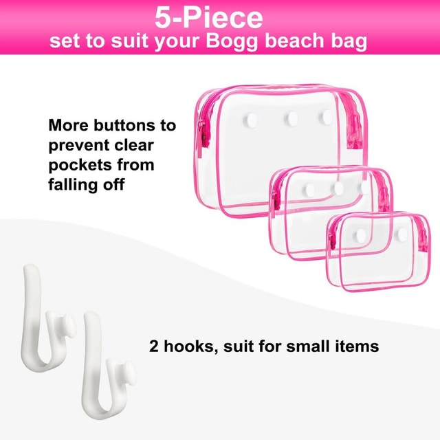 3Pcs Clear Bogg Tote Bags - Travel Makeup Organizer - photo 2