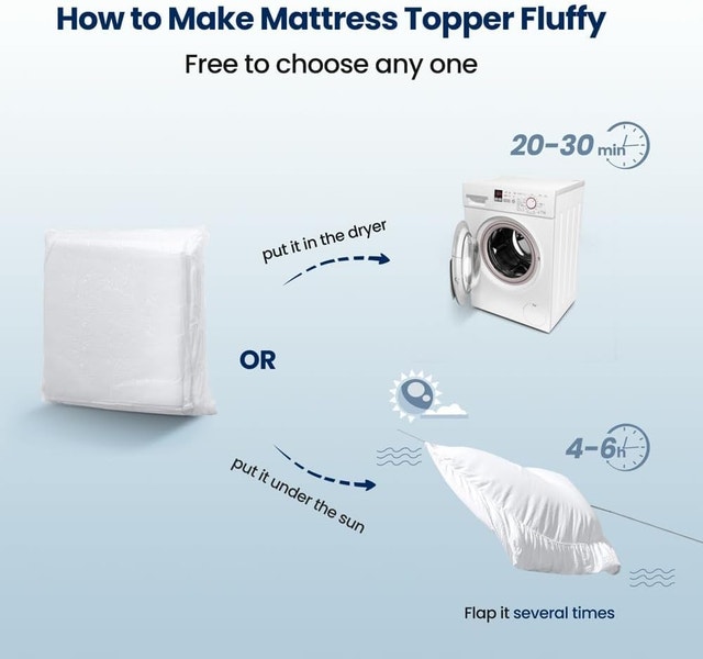 NEW SOPAT Mattress Topper Double/Full Size Mattress Protector - photo 5