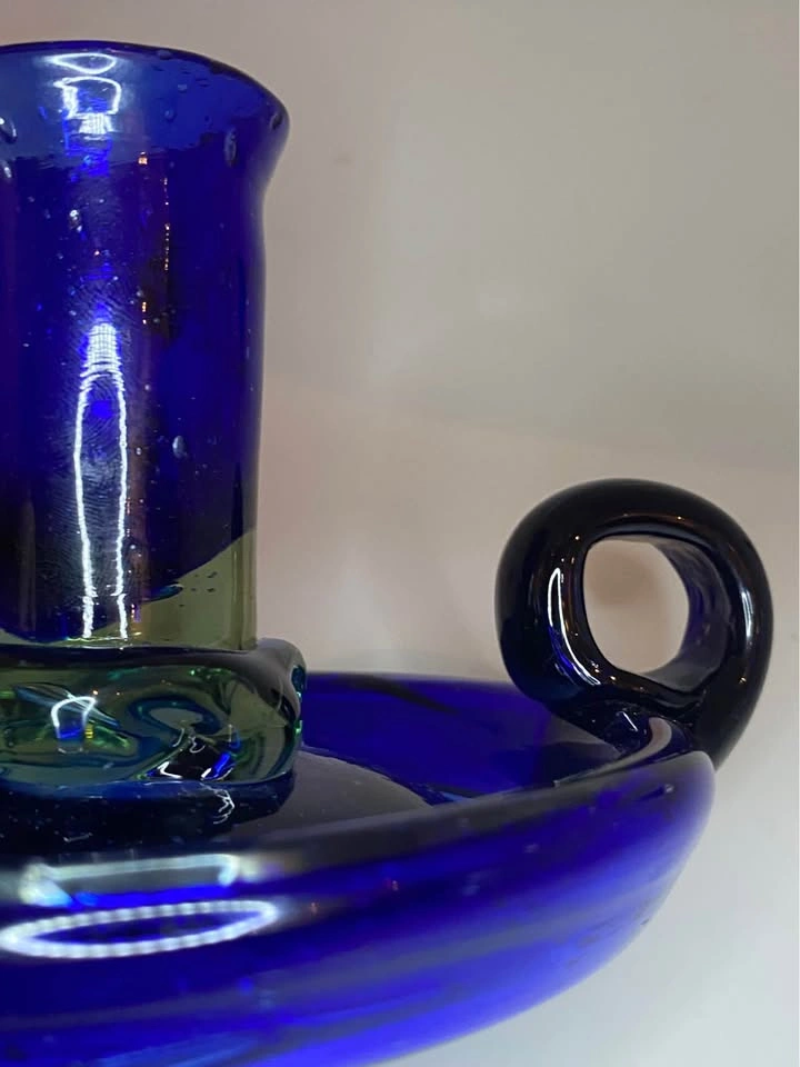 Mid-Century Minimalist Cobalt Chamberstick - photo 3