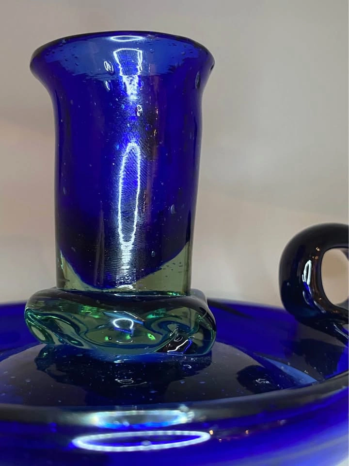 Mid-Century Minimalist Cobalt Chamberstick - photo 5