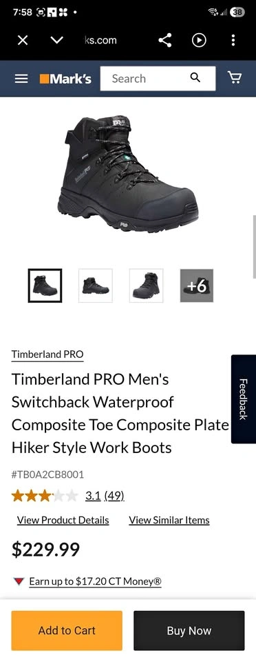 Timberland Pro Safety Boots, Size US 12