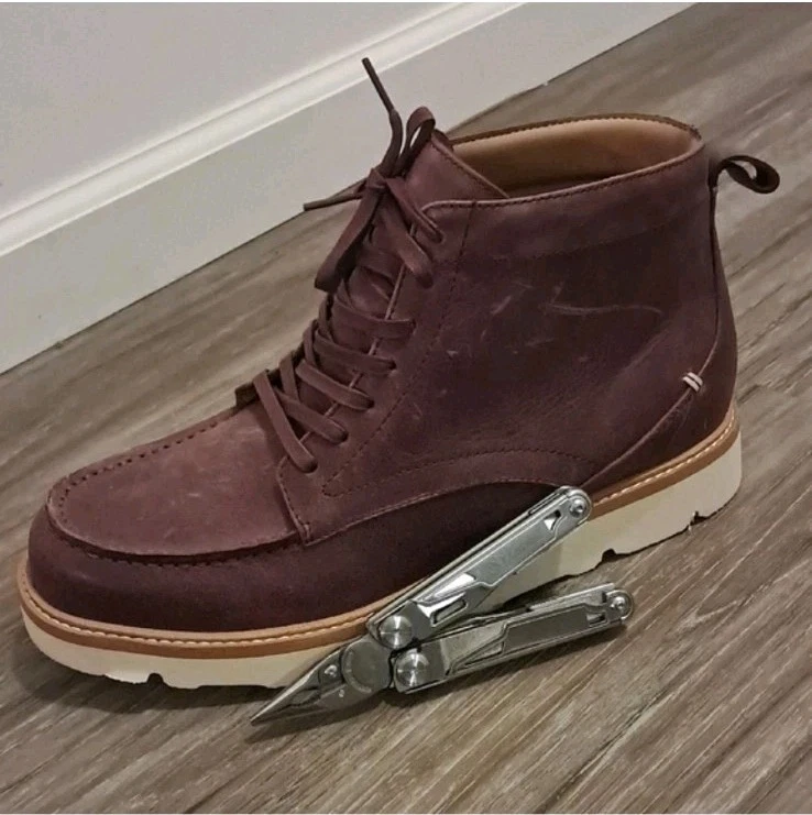 Vibram X Label Collab Brown Moc Toe Leather Boots Men's Size 13