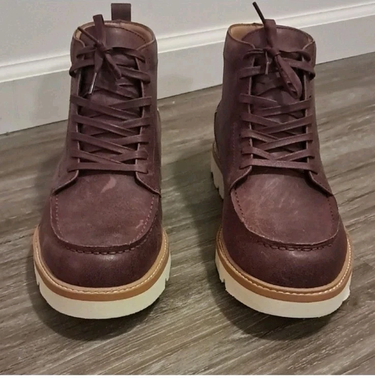 Vibram X Label Collab Brown Moc Toe Leather Boots Men's Size 13 - photo 2