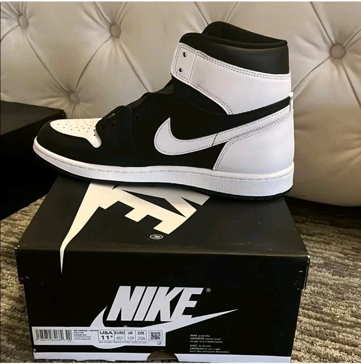 Nike Air Jordan 1 Retro High OG Black & White Men's Size 11.5 NI - photo 2