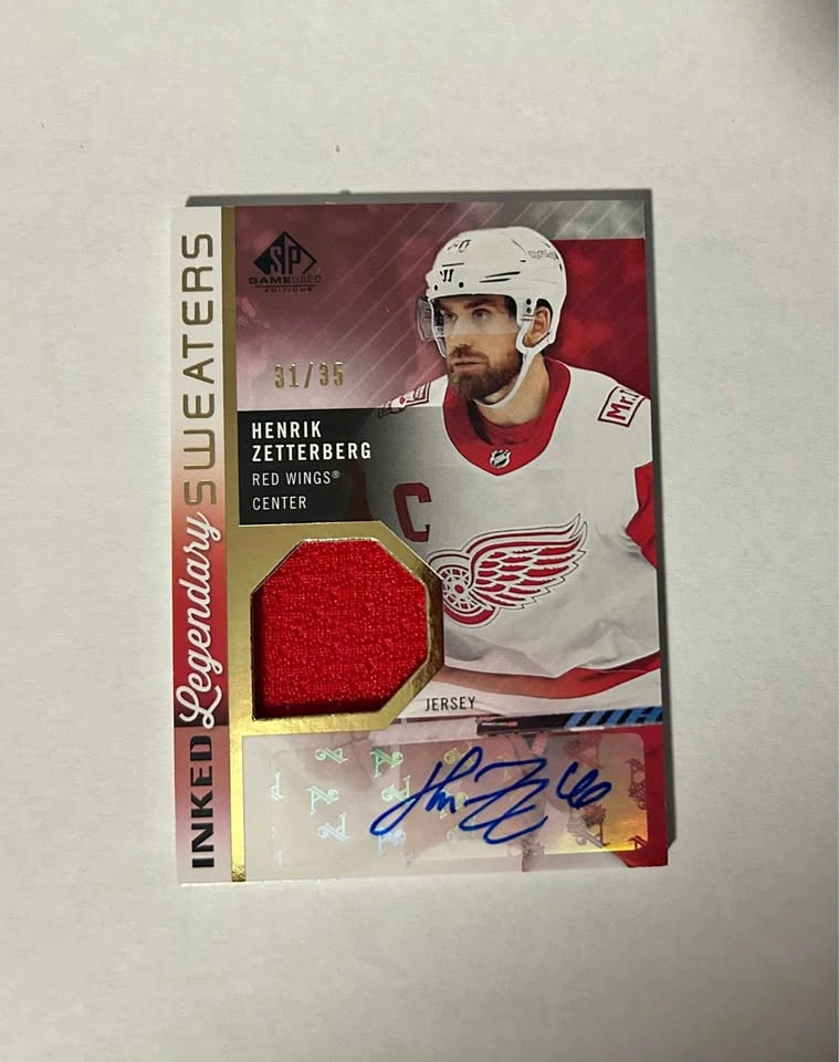 2021-22 SP Game Used Zetterberg Jersey Auto /35