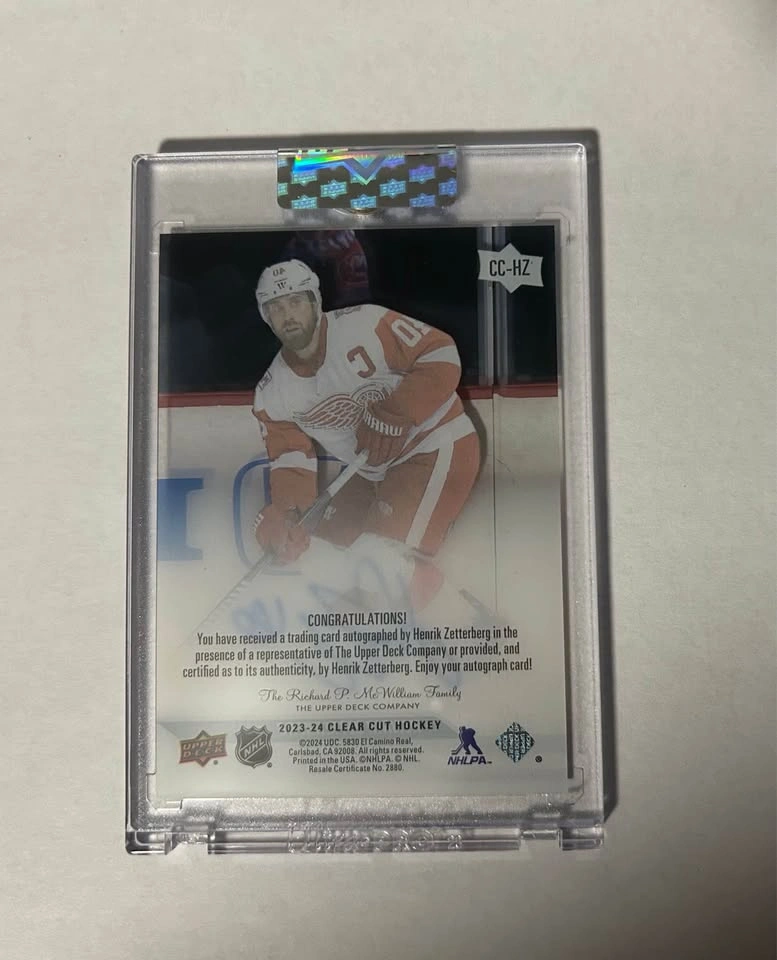 2023-24 Clear Cut Henrik Zetterberg Auto - Detroit Red Wings - photo 2