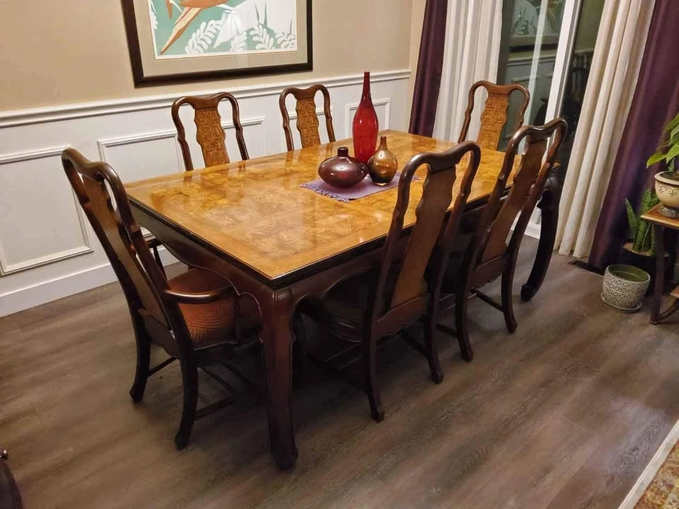 Solid Wood Veneer Dining Table - photo 4