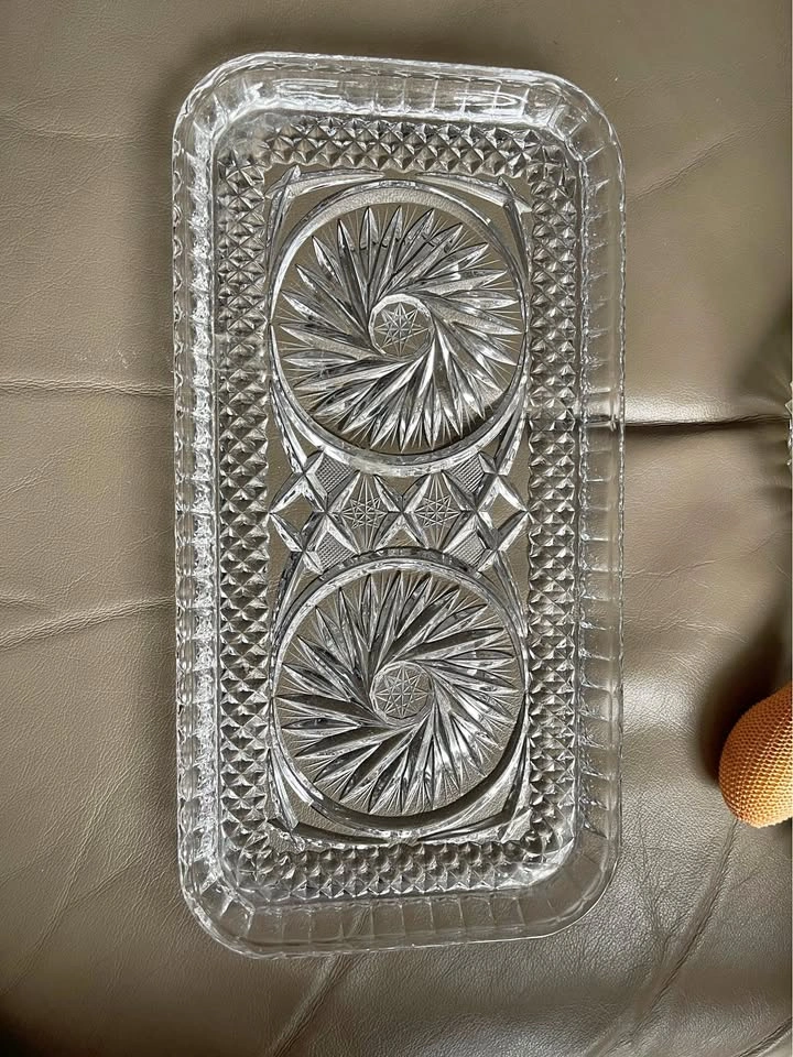 Vintage pretty glass perfume bottles and tray