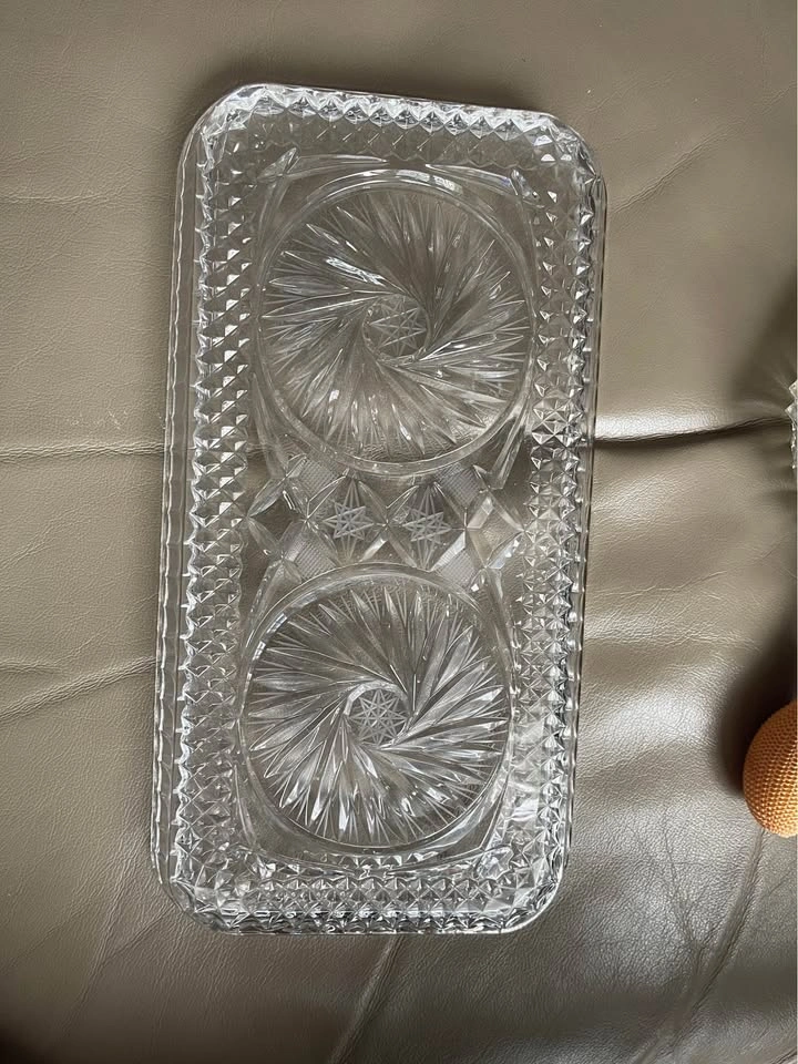 Vintage pretty glass perfume bottles and tray - photo 2