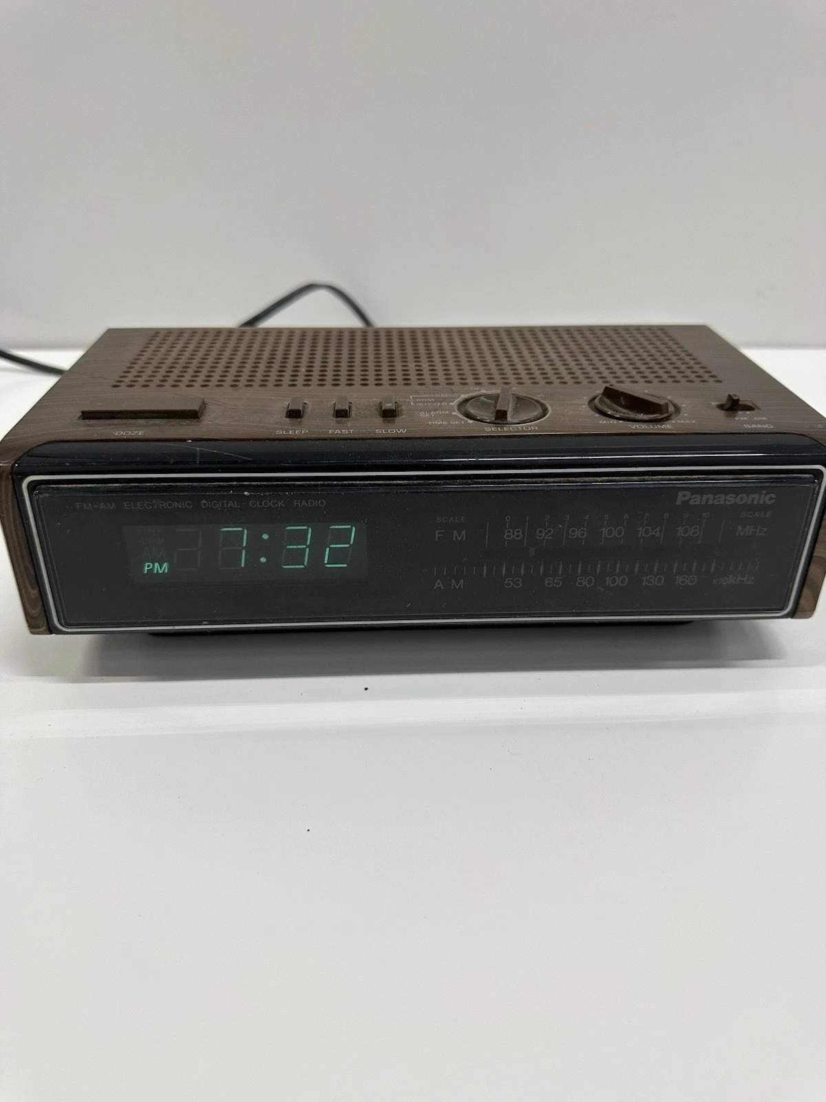 Vintage Panasonic Digital Alarm Clock Radio AM/FM Brown Tested W