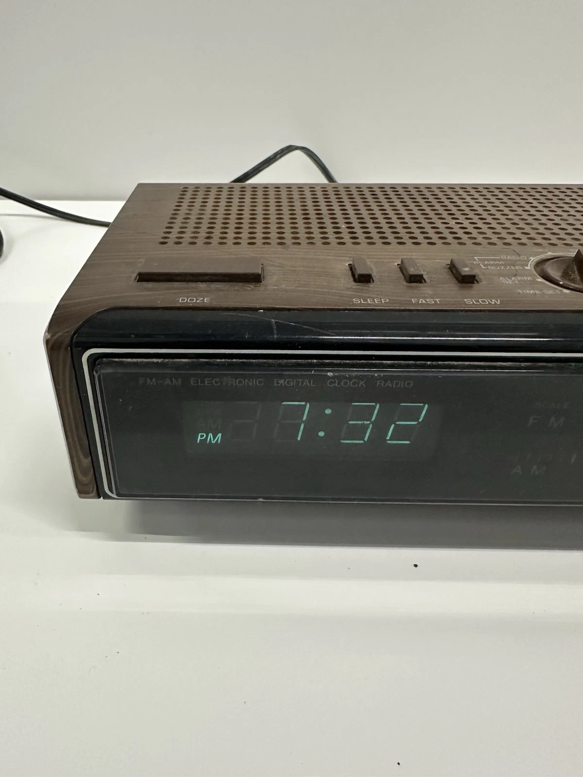 Vintage Panasonic Digital Alarm Clock Radio AM/FM Brown Tested W - photo 2