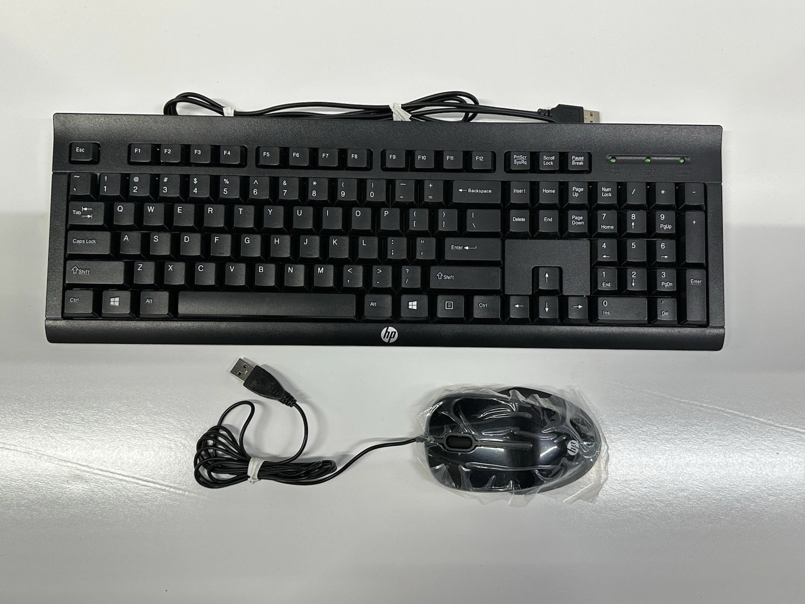 HP K45 USB Wired Keyboard Mouse Combo Full Size Black