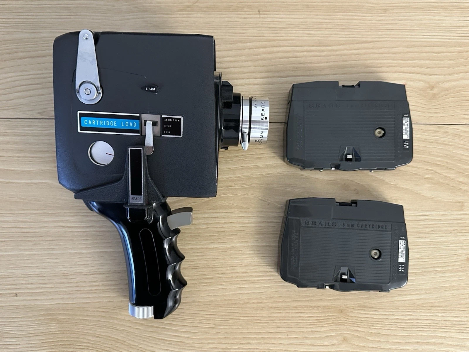 Vintage Sears 8mm Movie Camera w/ Zoom Lens & Cartridges