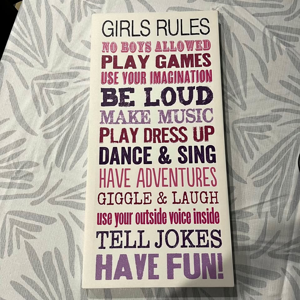 Girls Canvas Wall Art Picture Sign