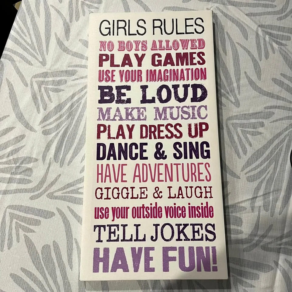 Girls Canvas Wall Art Picture Sign thumbnail