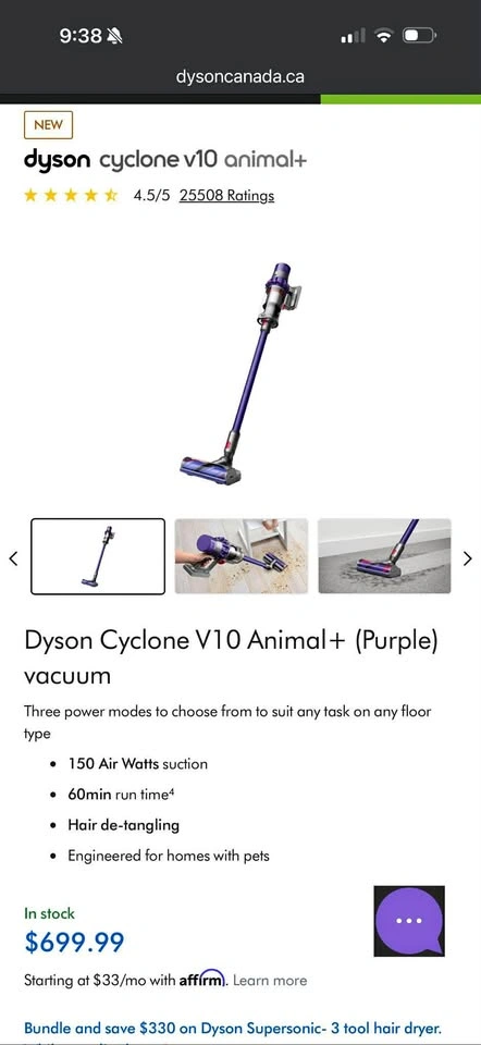Dyson Cyclone V10 Animal