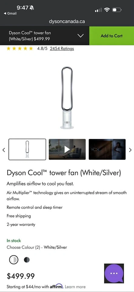 MOVING SELL Dyson Cool Tower Fan