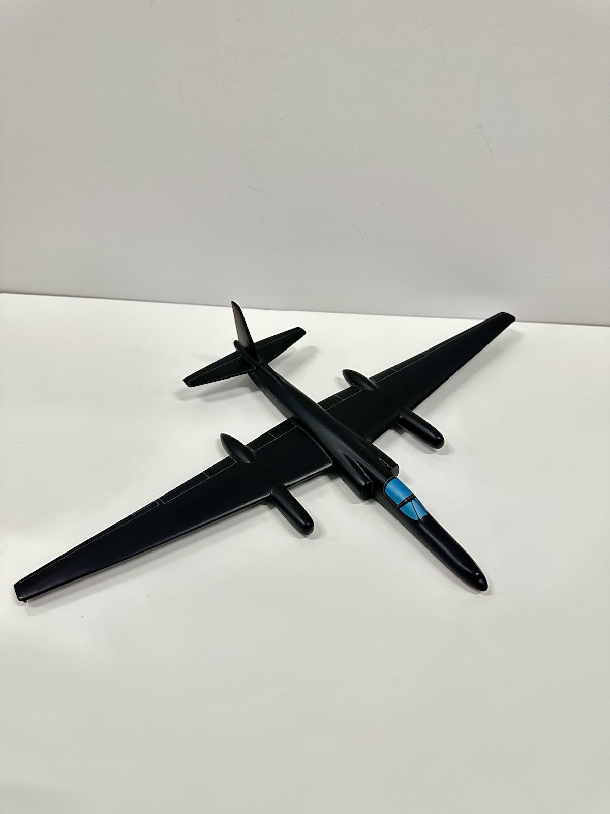 Lockheed U-2 Spy Plane Wooden Model Black Recon Aircraft Display