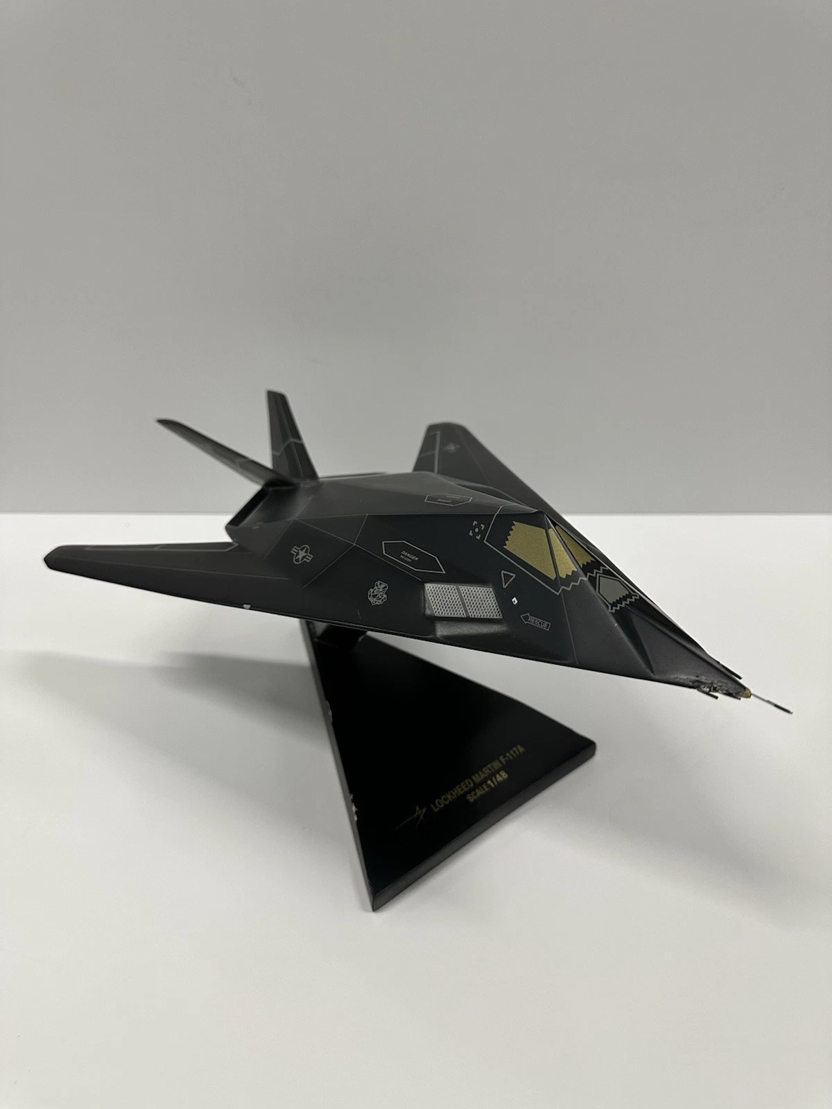F-117A Nighthawk Stealth Fighter Model 1/48 Wood Display Stand - photo 2
