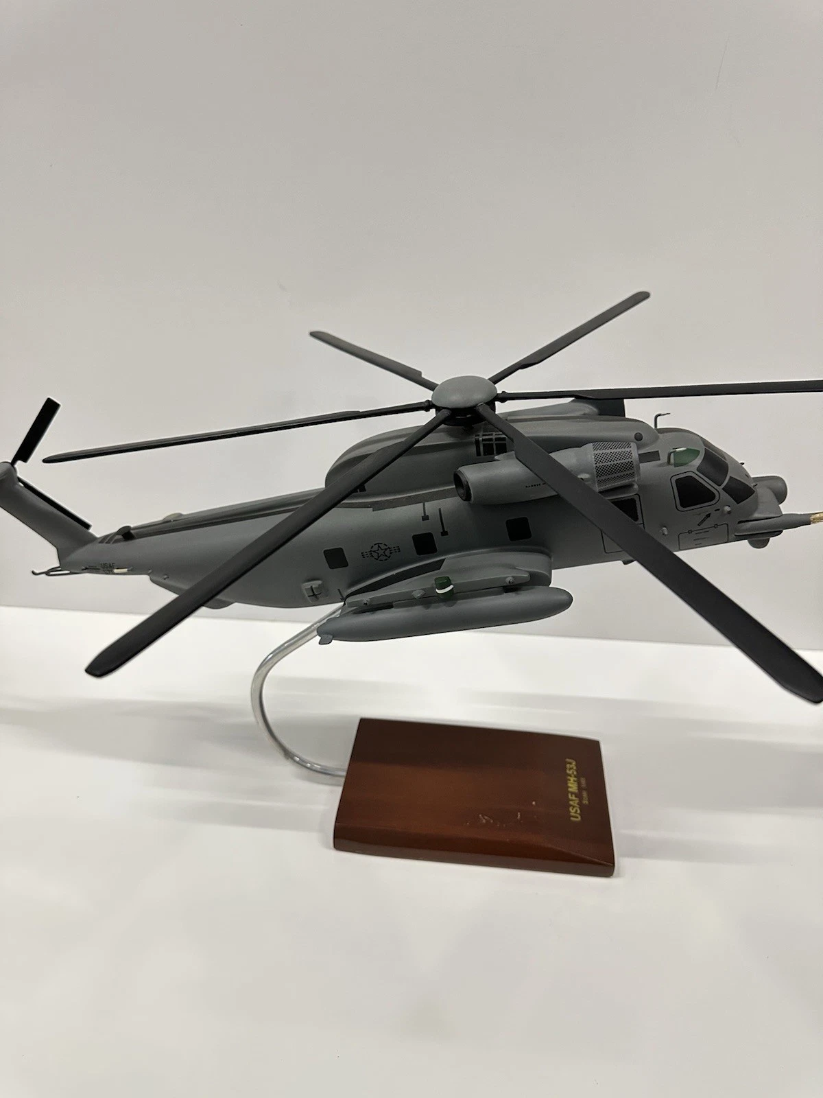 USAF MH-53J Pave Low Helicopter Model Wood Base - photo 5
