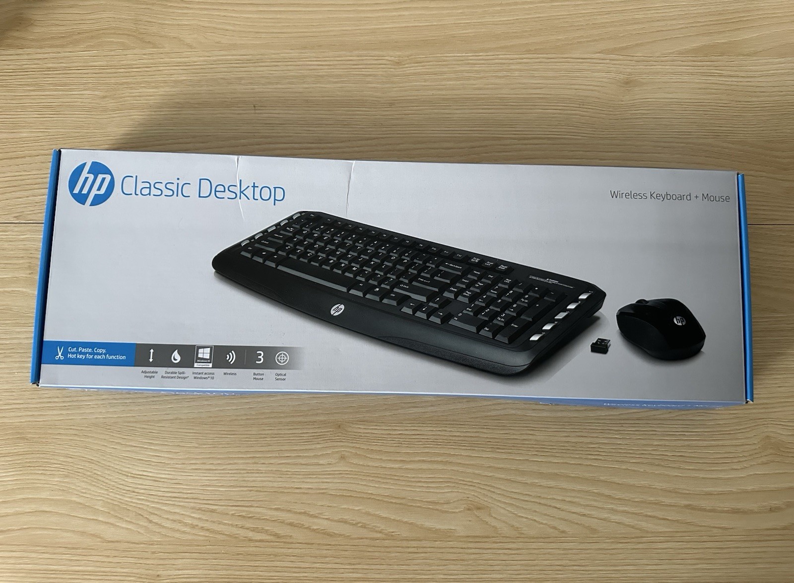 HP Classic Desktop Wireless Keyboard and Mouse Combo USB Receive