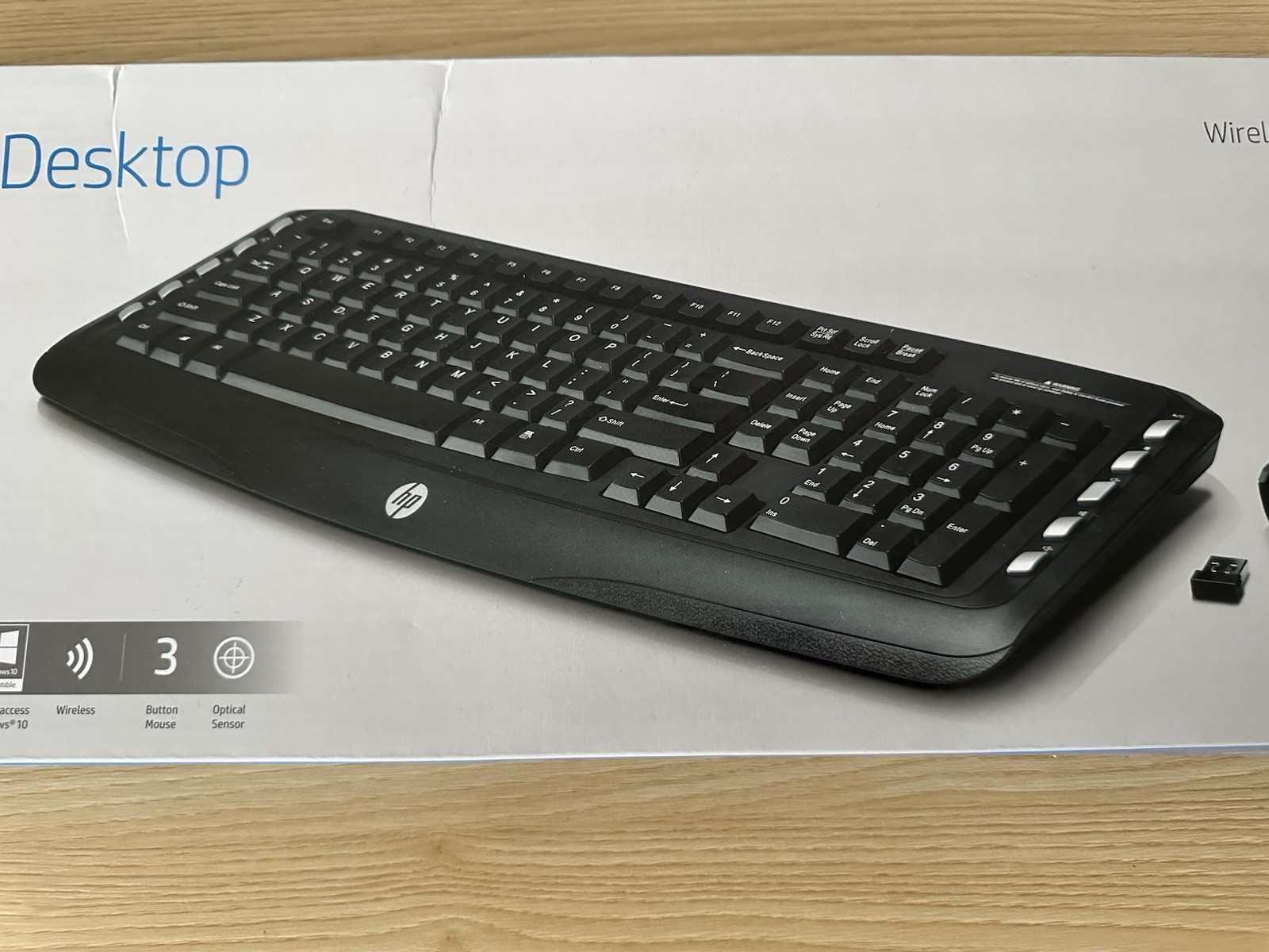 HP Classic Desktop Wireless Keyboard and Mouse Combo USB Receive - photo 3